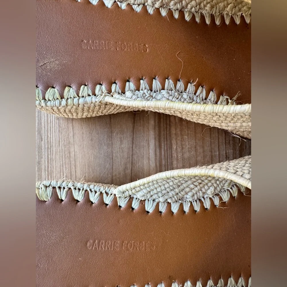 Carrie Forbes KARIM Woven Rafia Shoes Sandals 38 7.5 8 - Picture 7 of 12